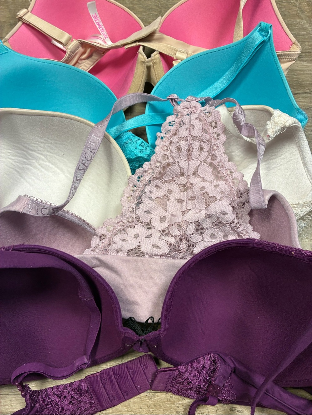 Victoria Secret Bundle 5 Bras Lined Demi Perfect Coverage Push Up Wear Everywher - Picture 15 of 16